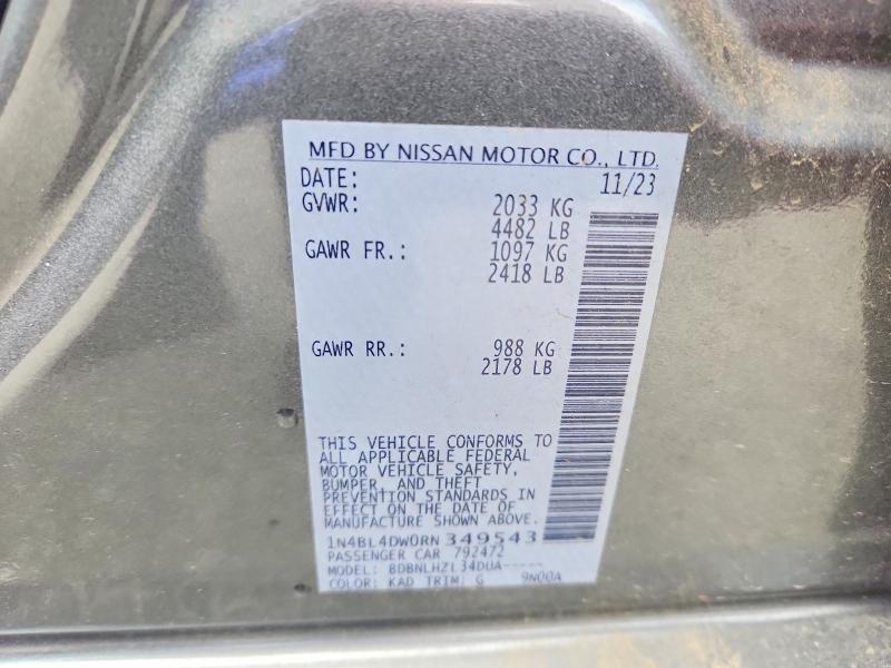 Продажа на аукционе авто 2024 Nissan Altima, vin: 1N4BL4DW0RN349543, номер лота: 64276726