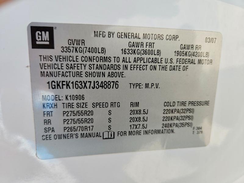 Продаж на аукціоні авто 2007 Gmc Yukon Xl, vin: 1GKFK163X7J348876, номер лоту: 66546896