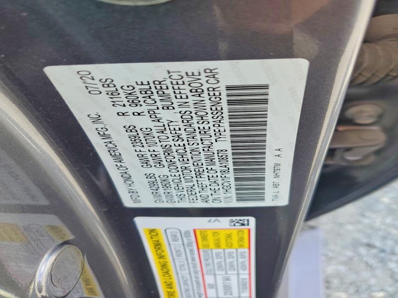 Продажа на аукционе авто 2020 Honda Accord, vin: 1HGCV1F18LA108578, номер лота: 64323606