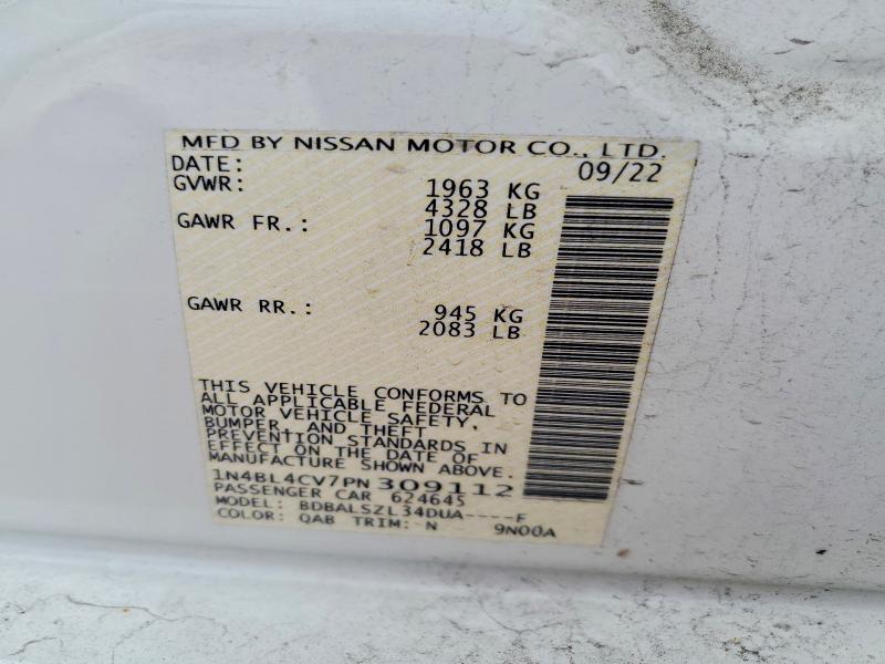 64616326 :رقم المزاد ، 1N4BL4CV7PN309112 vin ، 2023 Nissan Altima مزاد بيع
