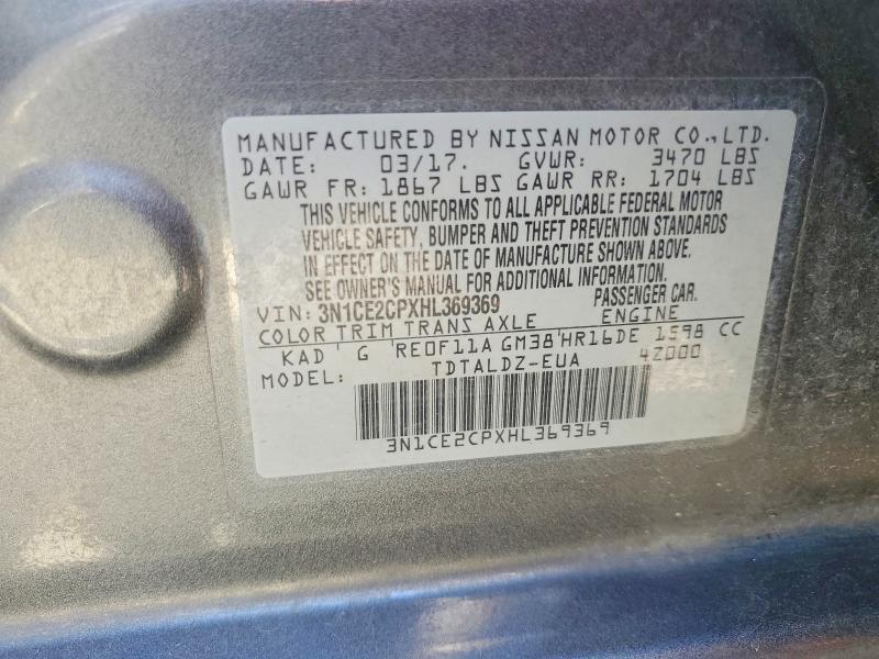 Продажа на аукционе авто 2017 Nissan Versa Note, vin: 3N1CE2CPXHL369369, номер лота: 64467566