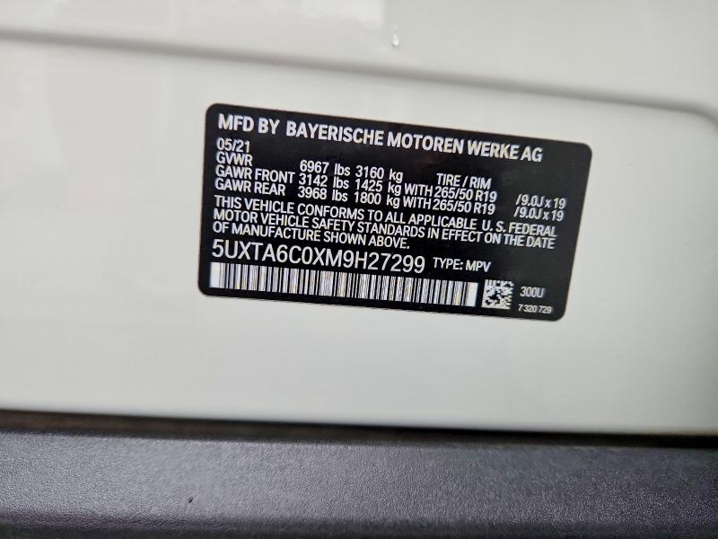 Aukcja sprzedaży 2021 Bmw X5, vin: 5UXTA6C0XM9H27299, numer aukcji: 67112096