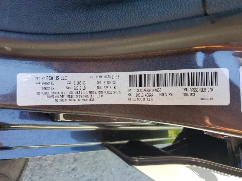 Aukcja sprzedaży 2016 Chrysler 200, vin: 1C3CCCAB0GN144655, numer aukcji: 63108746