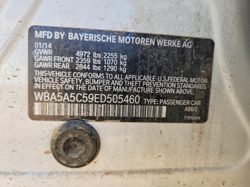 64798456 :رقم المزاد ، WBA5A5C59ED505460 vin ، 2014 Bmw 528 مزاد بيع