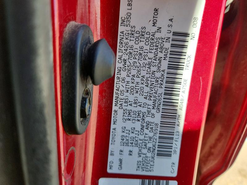 Aukcja sprzedaży 2006 Toyota Tacoma, vin: 5TEJU62N06Z276918, numer aukcji: 64669576