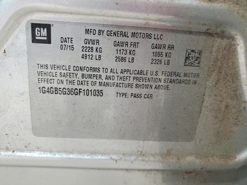 Продаж на аукціоні авто 2016 Buick Lacrosse, vin: 1G4GB5G36GF101035, номер лоту: 66714436