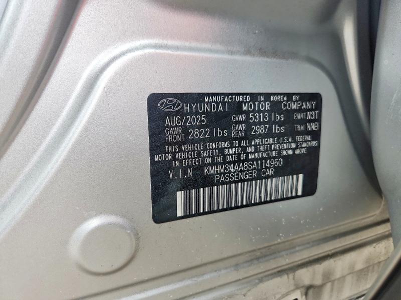 Aukcja sprzedaży 2025 Hyundai Ioniq 6, vin: KMHM34AA8SA114960, numer aukcji: 64309066