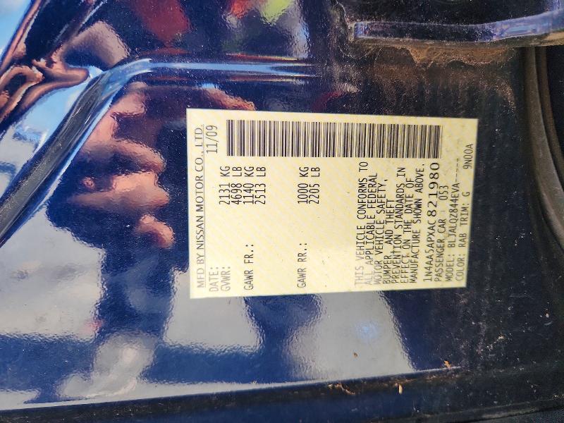 Aukcja sprzedaży 2010 Nissan Maxima, vin: 1N4AA5APXAC821980, numer aukcji: 65642686