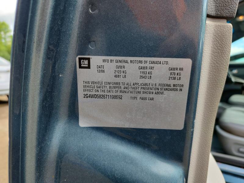 Aukcja sprzedaży 2007 Buick Lacrosse, vin: 2G4WD582671198692, numer aukcji: 66243196