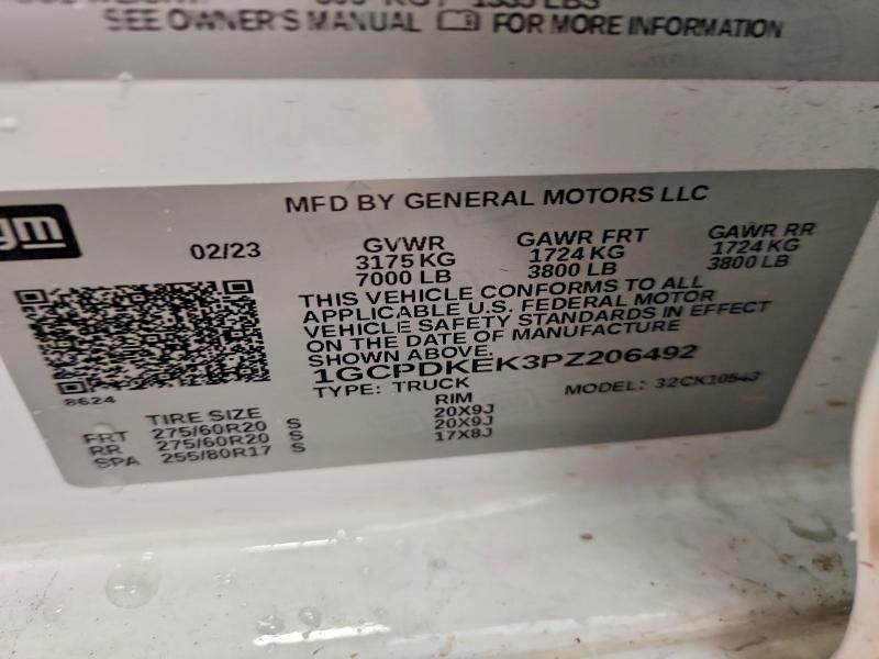 Продаж на аукціоні авто 2023 Chevrolet Silverado, vin: 1GCPDKEK3PZ206492, номер лоту: 65193646