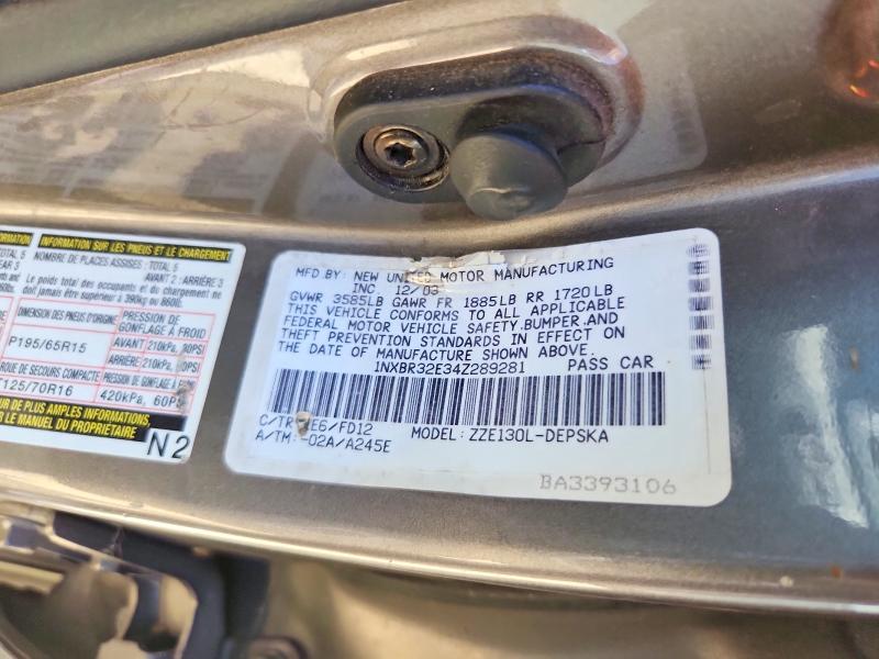 Продажа на аукционе авто 2004 Toyota Corolla, vin: 1NXBR32E34Z289281, номер лота: 64059216