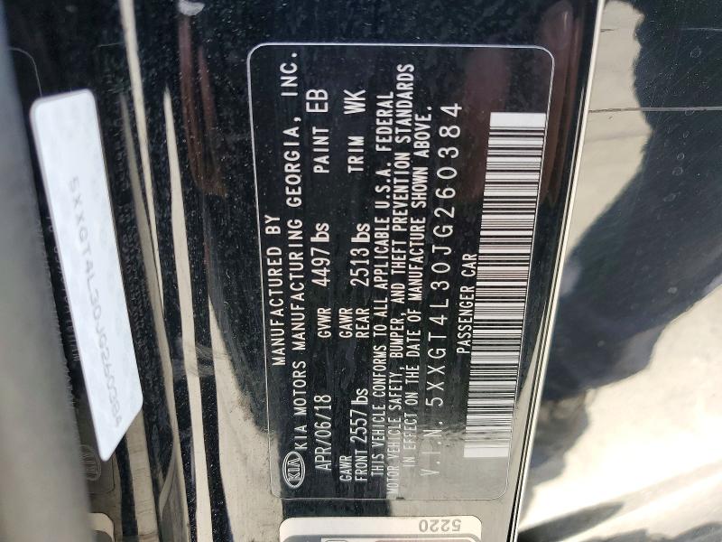 65604536 :رقم المزاد ، 5XXGT4L30JG260384 vin ، 2018 Kia Optima مزاد بيع