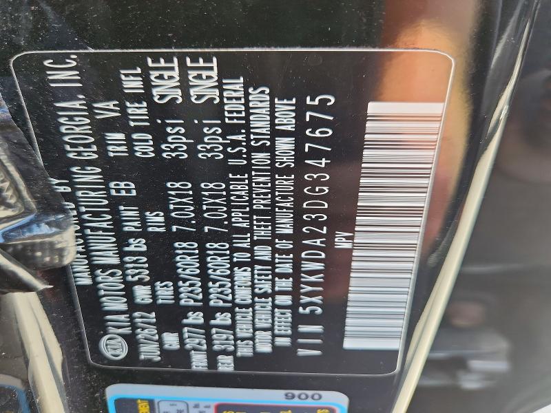 Aukcja sprzedaży 2013 Kia Sorento, vin: 5XYKWDA23DG347675, numer aukcji: 65324626