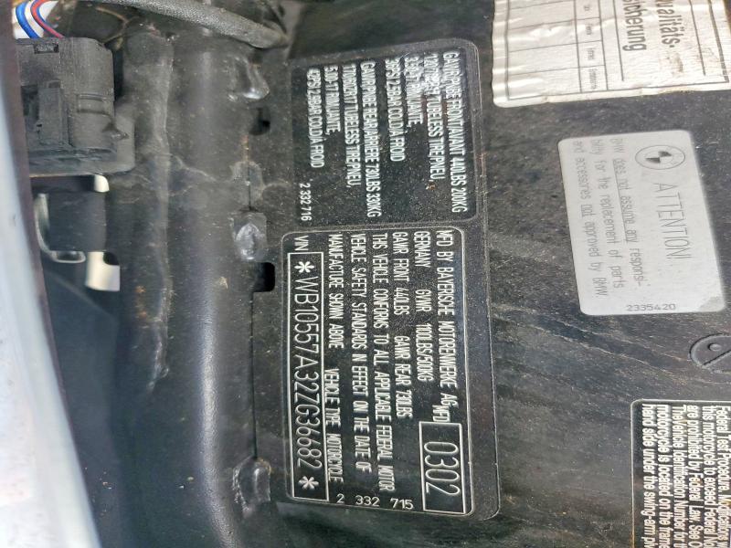 Продаж на аукціоні авто 2002 Bmw K1200, vin: WB10557A32ZG36682, номер лоту: 64458576