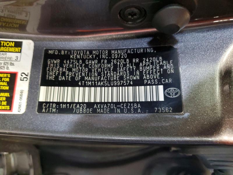 Продажа на аукционе авто 2020 Toyota Camry, vin: 4T1M11AK5LU997574, номер лота: 64267536