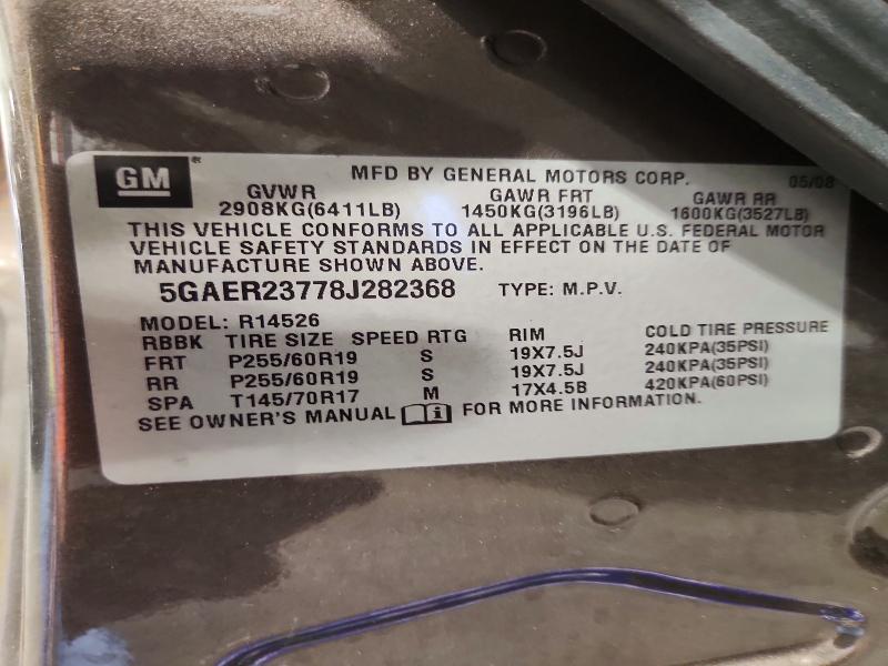 Aukcja sprzedaży 2008 Buick Enclave, vin: 5GAER23778J282368, numer aukcji: 63157096