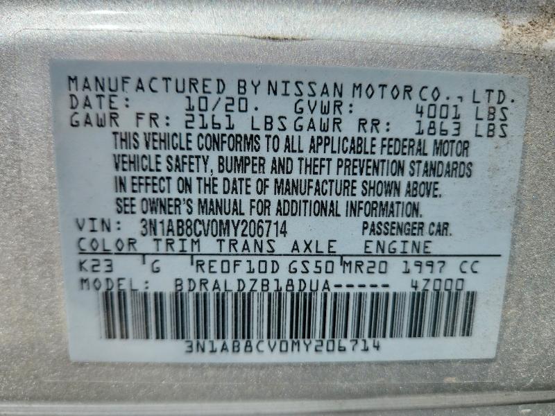 67342136 :رقم المزاد ، 3N1AB8CV0MY206714 vin ، 2021 Nissan Sentra مزاد بيع