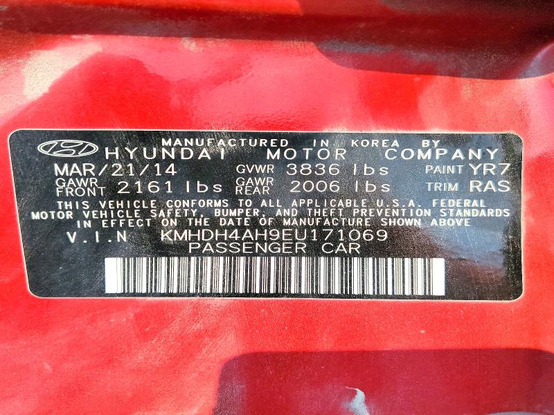 Продажа на аукционе авто 2014 Hyundai Elantra, vin: KMHDH4AH9EU171069, номер лота: 64152226