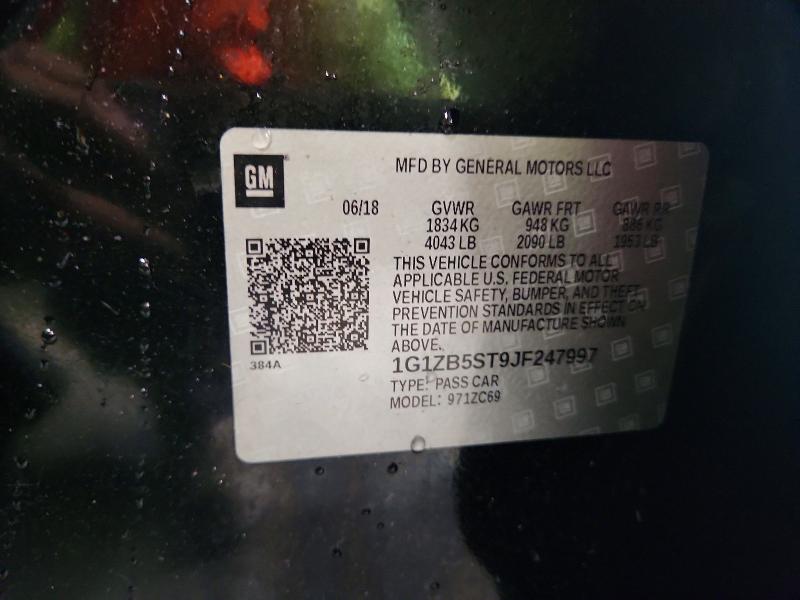 63036686 :رقم المزاد ، 1G1ZB5ST9JF247997 vin ، 2018 Chevrolet Malibu مزاد بيع
