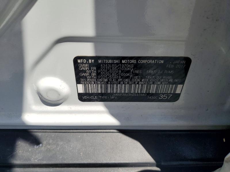 2017 Mitsubishi Outlander Sport მანქანა იყიდება აუქციონზე, vin: JA4AP3AU3HZ037662, აუქციონის ნომერი: 66498686