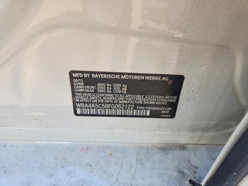 63559276 :رقم المزاد ، WBA4A5C58FG052122 vin ، 2015 Bmw 428 مزاد بيع