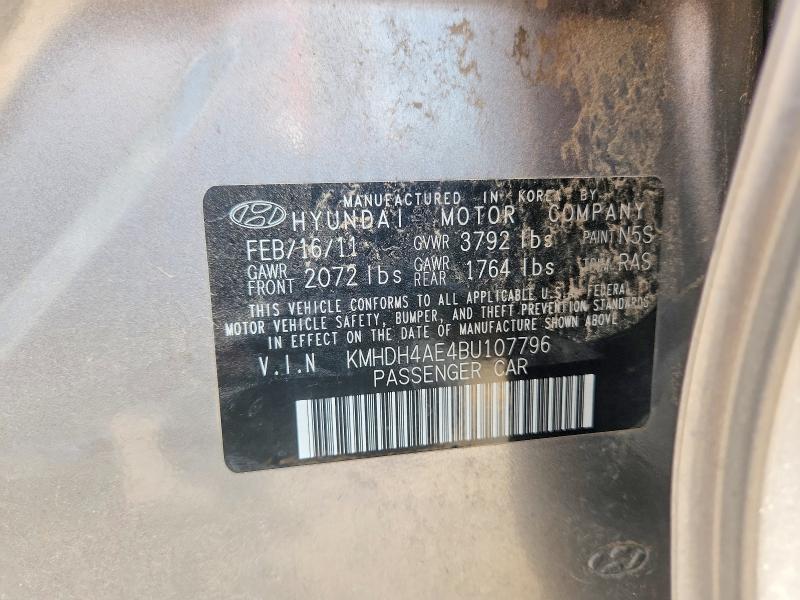 63447826 :رقم المزاد ، KMHDH4AE4BU107796 vin ، 2011 Hyundai Elantra مزاد بيع
