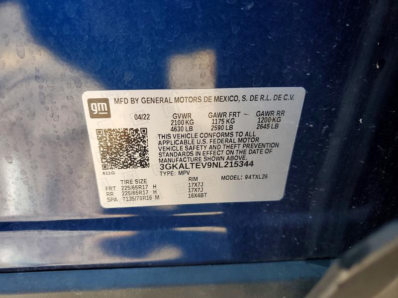 Aukcja sprzedaży 2022 Gmc Terrain, vin: 3GKALTEV9NL215344, numer aukcji: 66429586