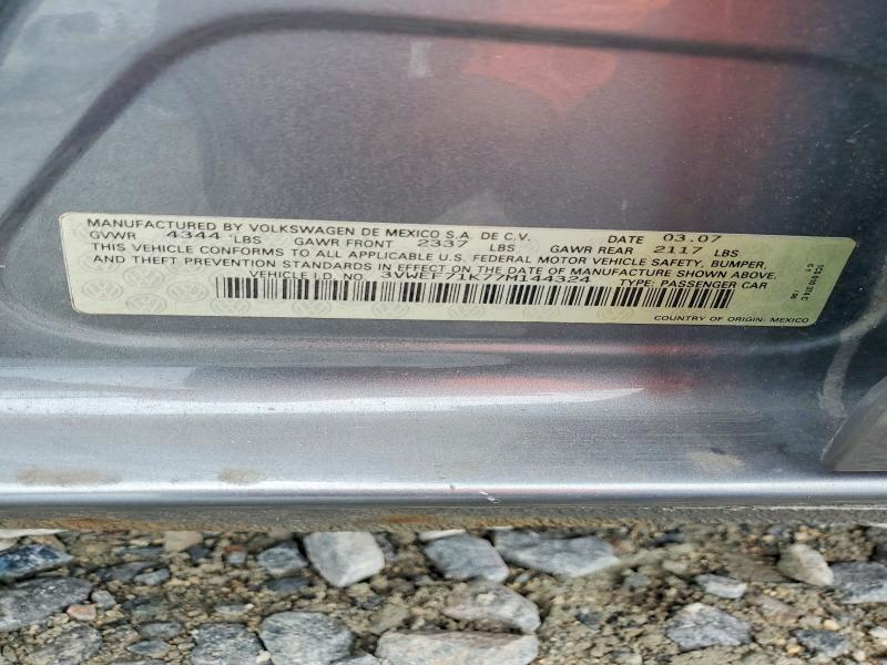 Aukcja sprzedaży 2007 Volkswagen Jetta, vin: 3VWEF71K77M144324, numer aukcji: 63950196