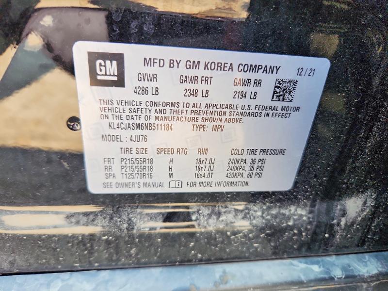 Aukcja sprzedaży 2022 Buick Encore, vin: KL4CJASM6NB511184, numer aukcji: 63498596