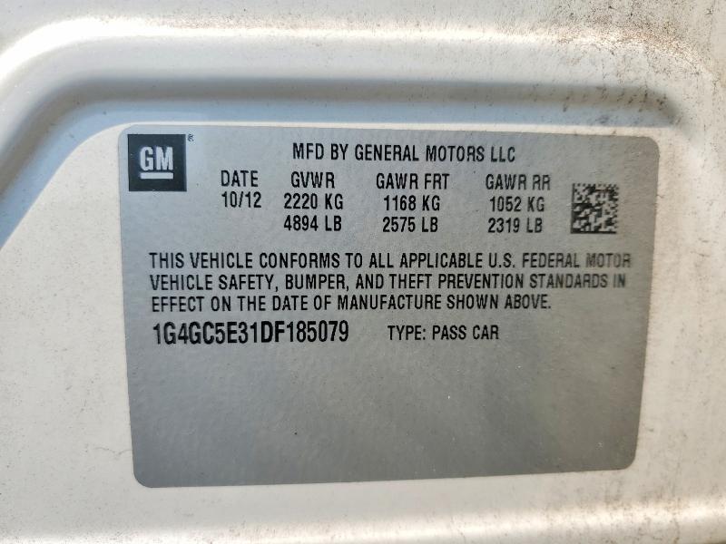 2013 Buick Lacrosse მანქანა იყიდება აუქციონზე, vin: 1G4GC5E31DF185079, აუქციონის ნომერი: 64940446