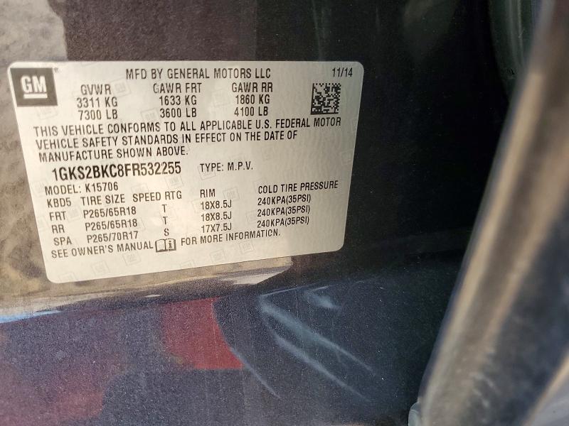 Aukcja sprzedaży 2015 Gmc Yukon, vin: 1GKS2BKC8FR532255, numer aukcji: 66995786