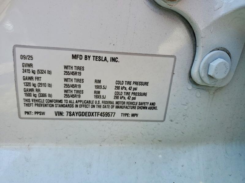 Aukcja sprzedaży 2026 Tesla Model Y, vin: 7SAYGDEDXTF459577, numer aukcji: 65065556