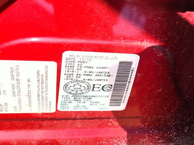 63871166 :رقم المزاد ، JN8AS5MV5BW273733 vin ، 2011 Nissan Rogue مزاد بيع