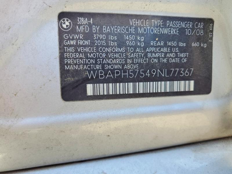 Продажа на аукционе авто 2009 Bmw 328, vin: WBAPH57549NL77367, номер лота: 65875306