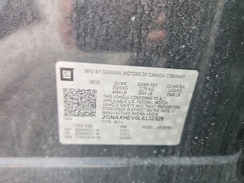 Aukcja sprzedaży 2020 Chevrolet Equinox, vin: 2GNAXHEV6L6132329, numer aukcji: 65366216
