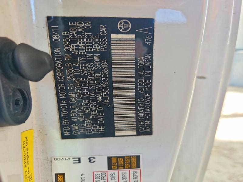 64790226 :رقم المزاد ، JTKJF5C75C3026484 vin ، 2012 Scion Tc مزاد بيع