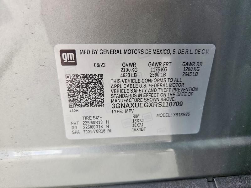 2024 Chevrolet Equinox მანქანა იყიდება აუქციონზე, vin: 3GNAXUEGXRS110709, აუქციონის ნომერი: 66253346