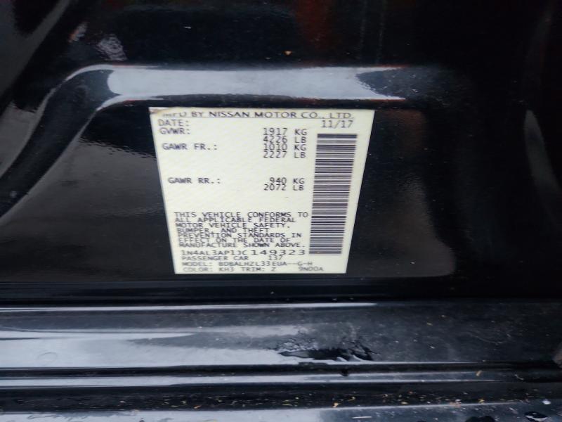 2018 Nissan Altima მანქანა იყიდება აუქციონზე, vin: 1N4AL3AP1JC149323, აუქციონის ნომერი: 64031486