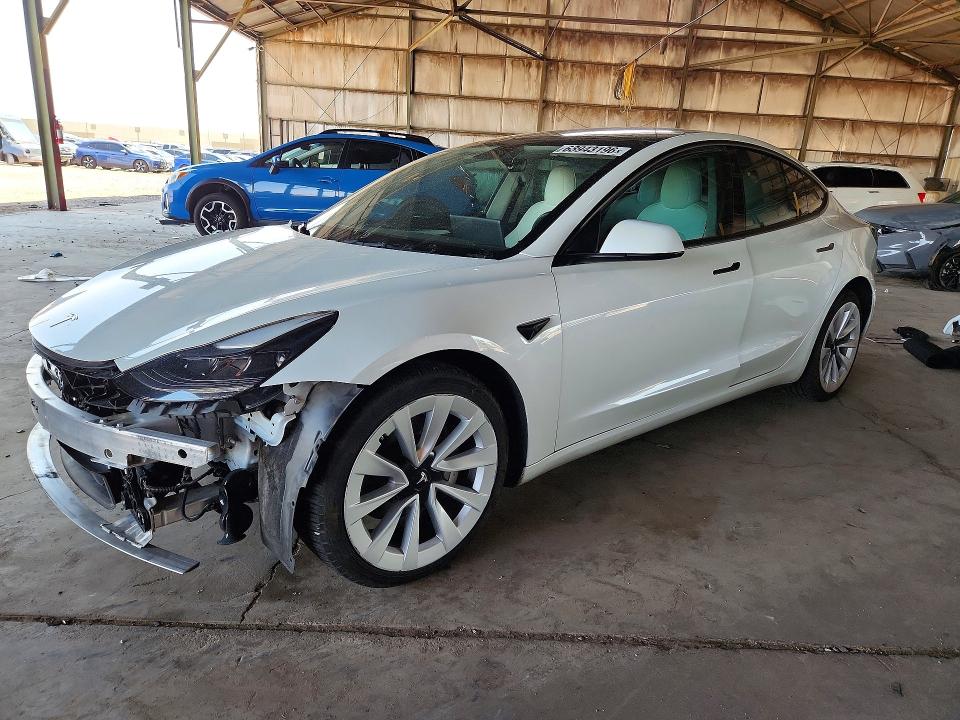 63943196 :رقم المزاد ، 5YJ3E1EBXNF138846 vin ، 2022 Tesla Model 3 مزاد بيع
