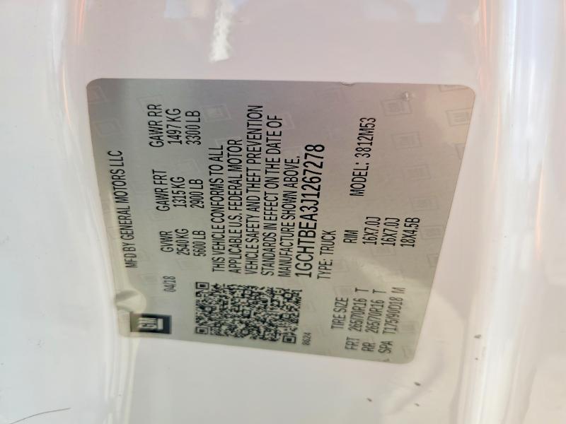 2018 Chevrolet Colorado მანქანა იყიდება აუქციონზე, vin: 1GCHTBEA3J1267278, აუქციონის ნომერი: 65686056