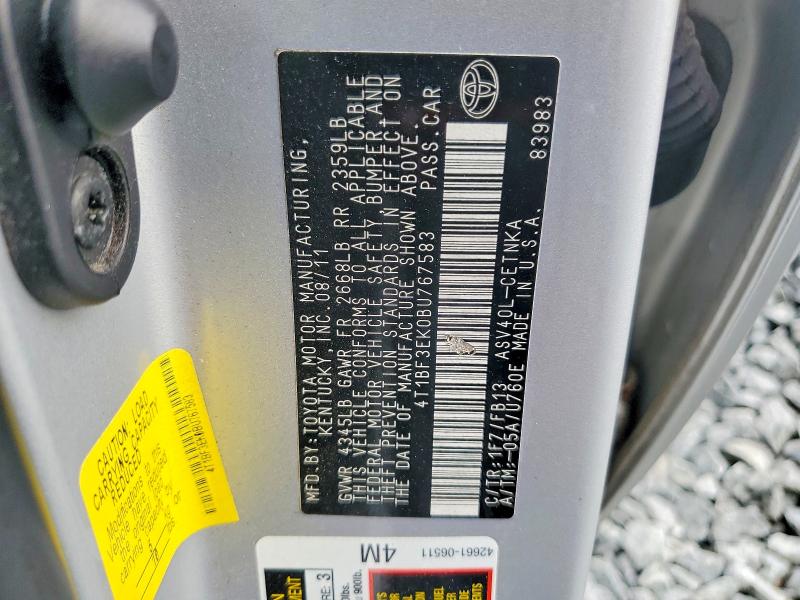 65164466 :رقم المزاد ، 4T1BF3EK0BU767583 vin ، 2011 Toyota Camry مزاد بيع