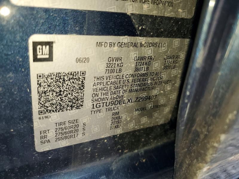 Aukcja sprzedaży 2020 Gmc Sierra, vin: 1GTU9DELXLZ299403, numer aukcji: 65234916