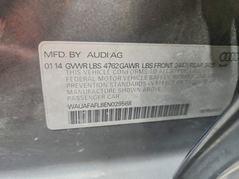 63362276 :رقم المزاد ، WAUAFAFL8EN029568 vin ، 2014 Audi A4 مزاد بيع