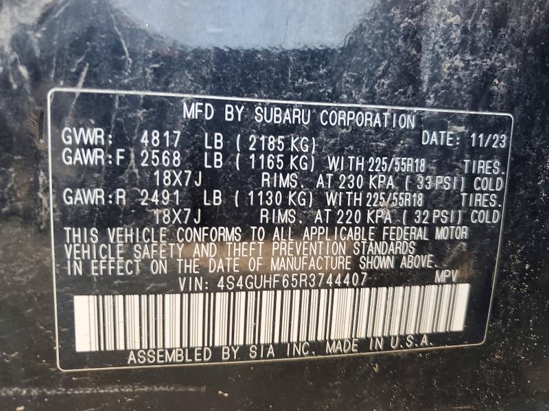 Aukcja sprzedaży 2024 Subaru Crosstrek, vin: 4S4GUHF65R3744407, numer aukcji: 64655256