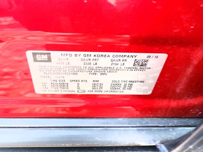 64408256 :رقم المزاد ، KL4CJHSB9HB031989 vin ، 2017 Buick Encore مزاد بيع
