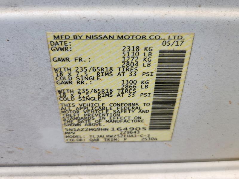 Aukcja sprzedaży 2017 Nissan Murano, vin: 5N1AZ2MG9HN164905, numer aukcji: 66729526