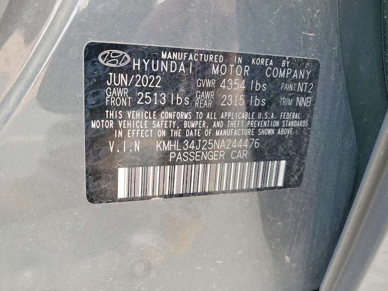 Продаж на аукціоні авто 2022 Hyundai Sonata, vin: KMHL34J25NA244476, номер лоту: 63938366