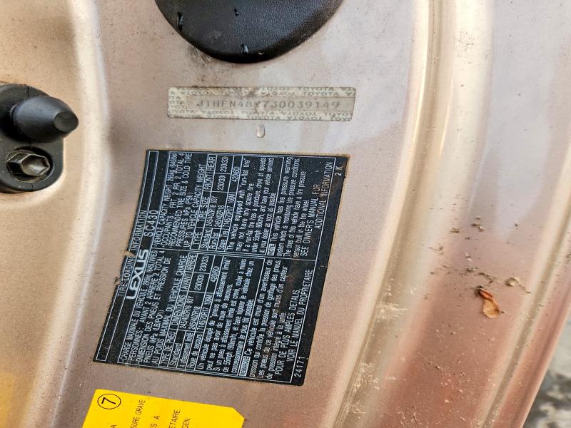 64002496 :رقم المزاد ، JTHFN48Y730039149 vin ، 2003 Lexus Sc مزاد بيع
