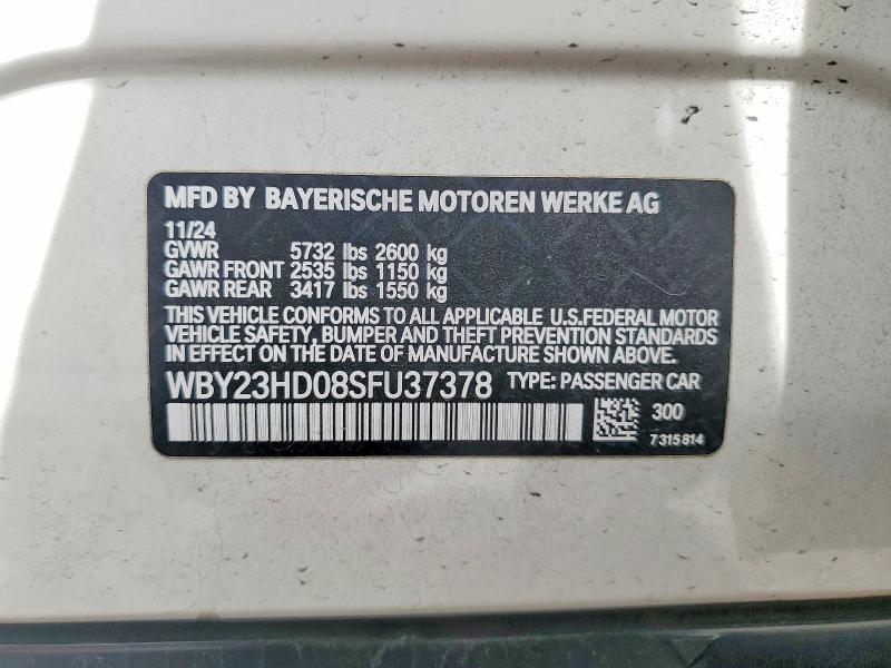 Продажа на аукционе авто 2025 Bmw I4, vin: WBY23HD08SFU37378, номер лота: 66928416