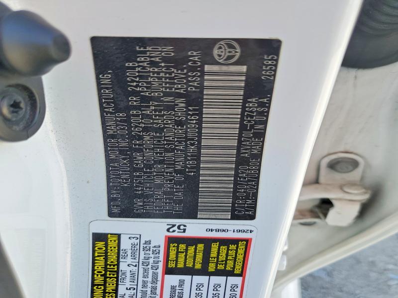 64343516 :رقم المزاد ، 4T1B11HK3JU094611 vin ، 2018 Toyota Camry مزاد بيع